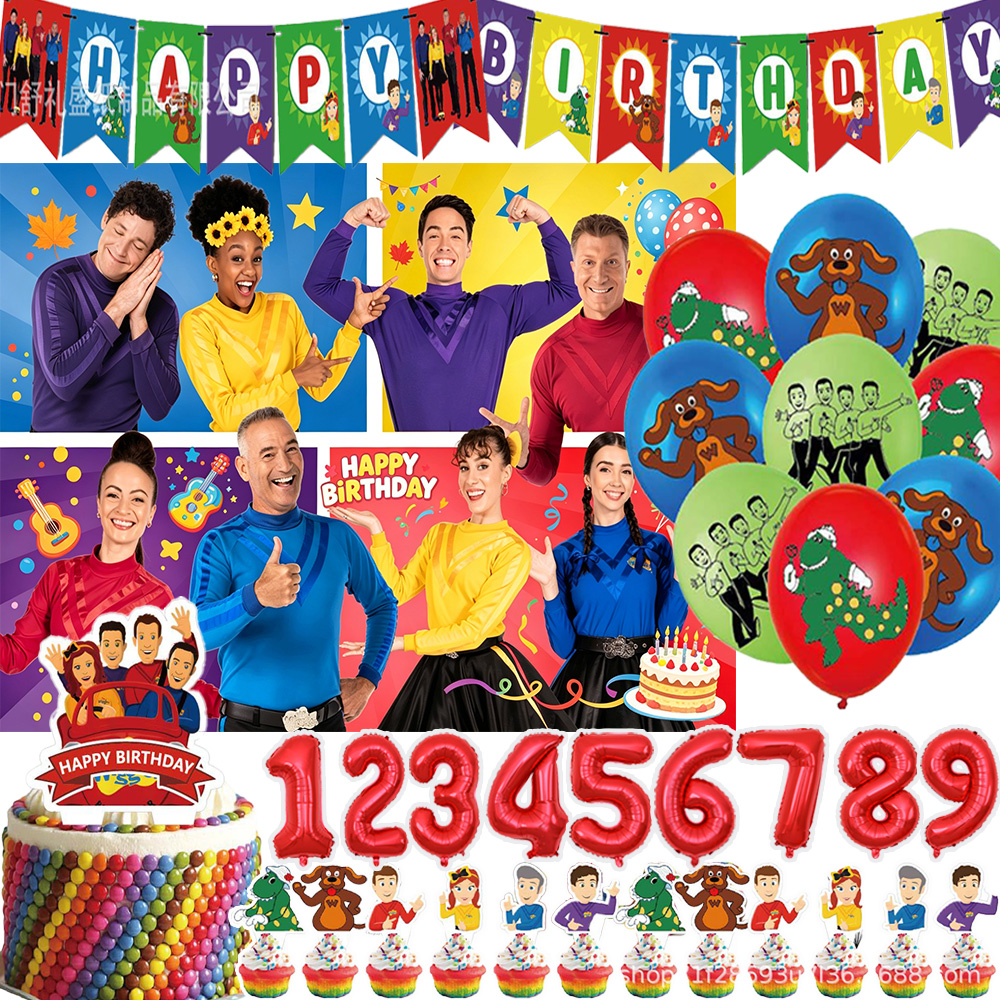 Kids Education Banner - Cartoon The Wiggles Themed Birthday Party