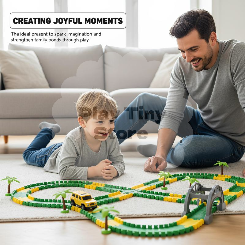 Kids Education Group - 135Pcs Kids Electric Engineering Track Car