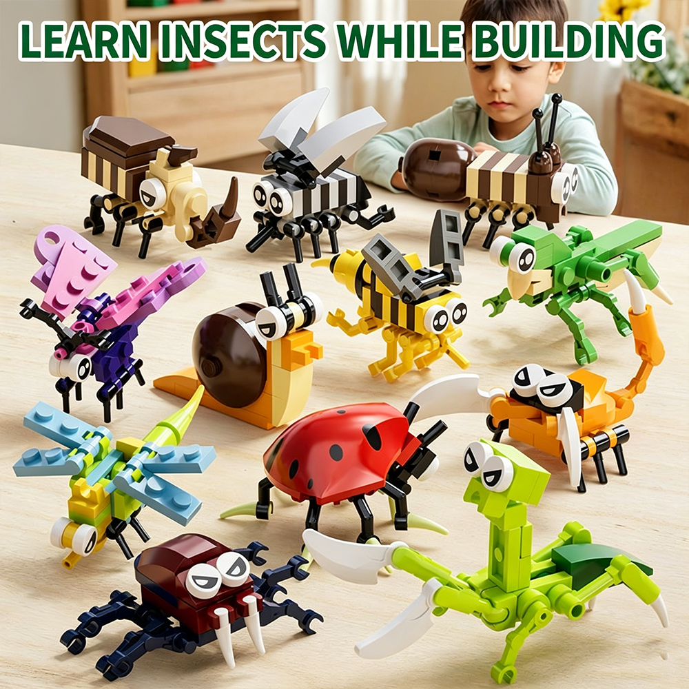 12pcs/set Insect Kingdom Build - Kingdom Kids Education avis et prix