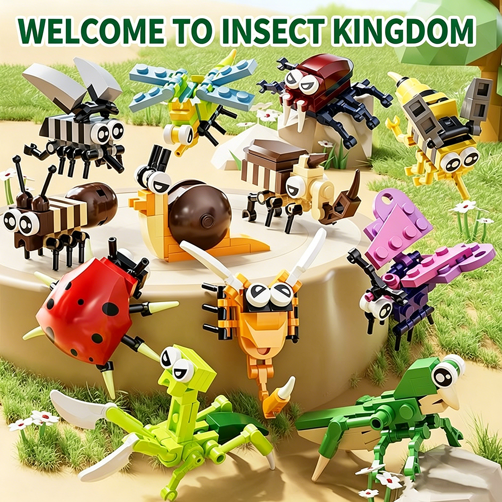 12pcs/set Insect Kingdom Build - Kingdom Kids Education avis et prix