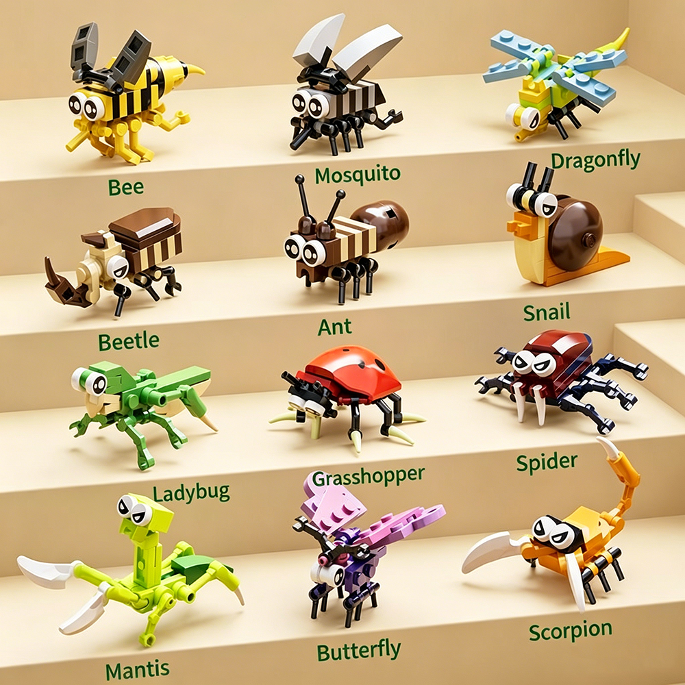 12pcs/set Insect Kingdom Build - Kingdom Kids Education avis et prix