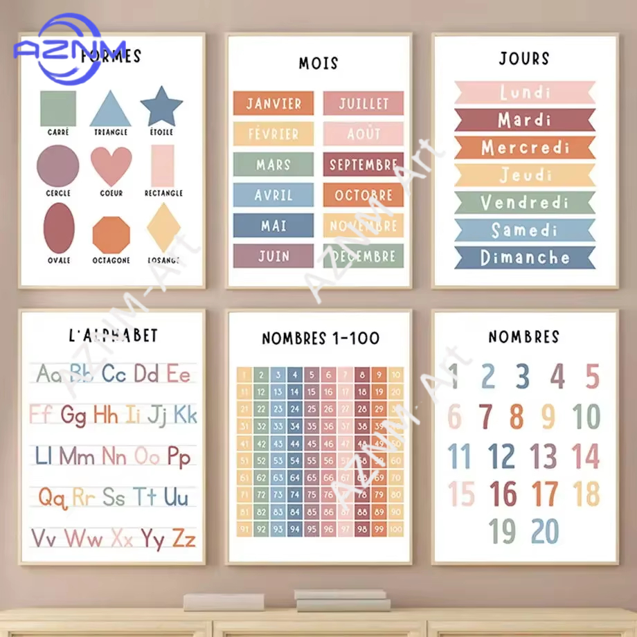 1PC ，English French Number Alp - Kids Educational - Alphabet Numbers & More avis et prix