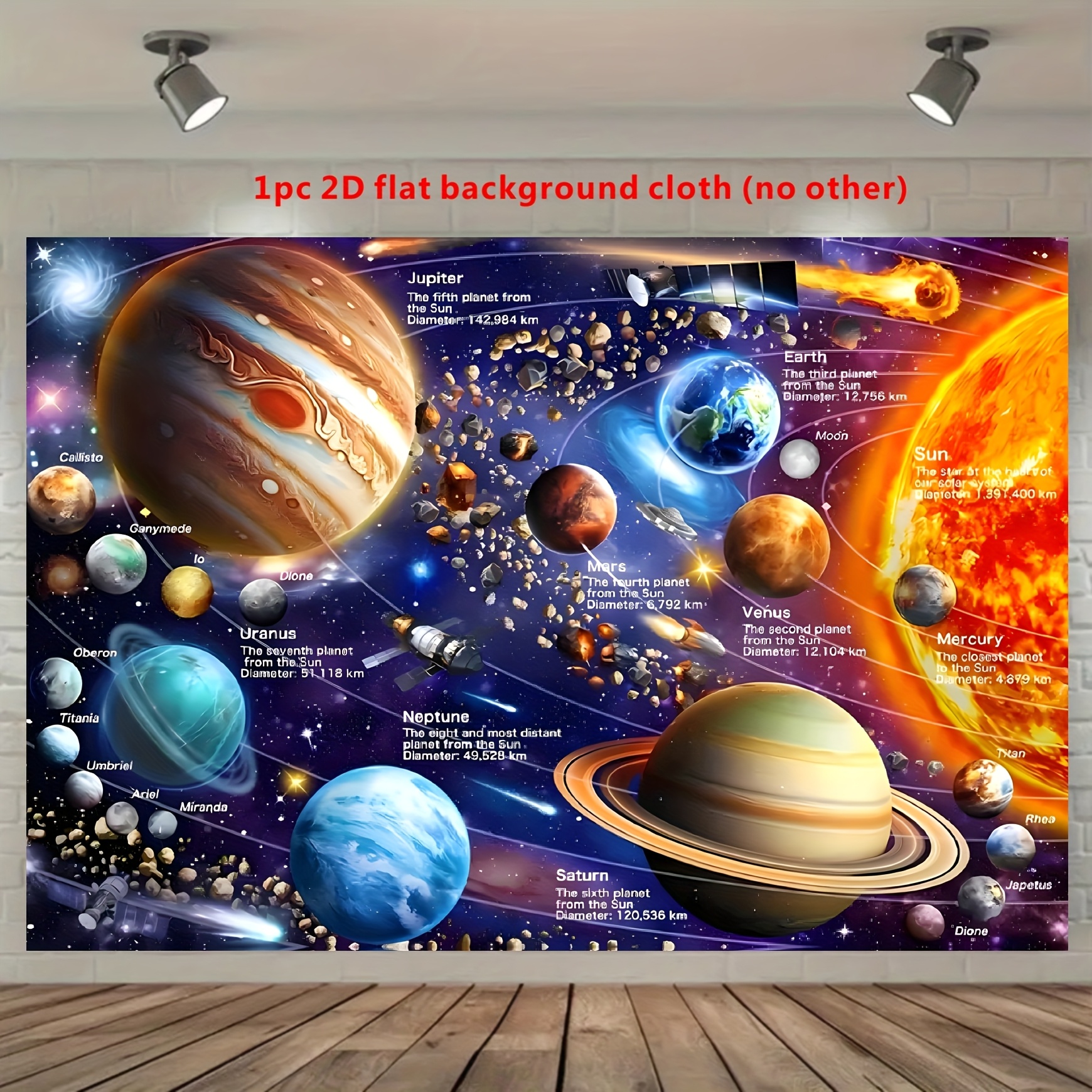 Solar System Tapestry Space Pl - Kids Education Banner avis et prix