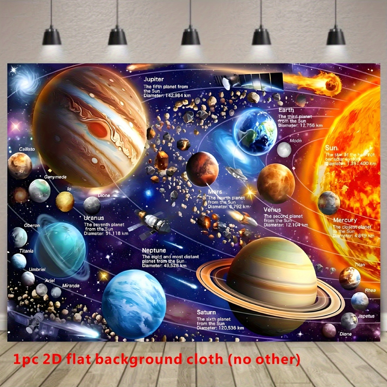 Solar System Tapestry Space Pl - Kids Education Banner avis et prix