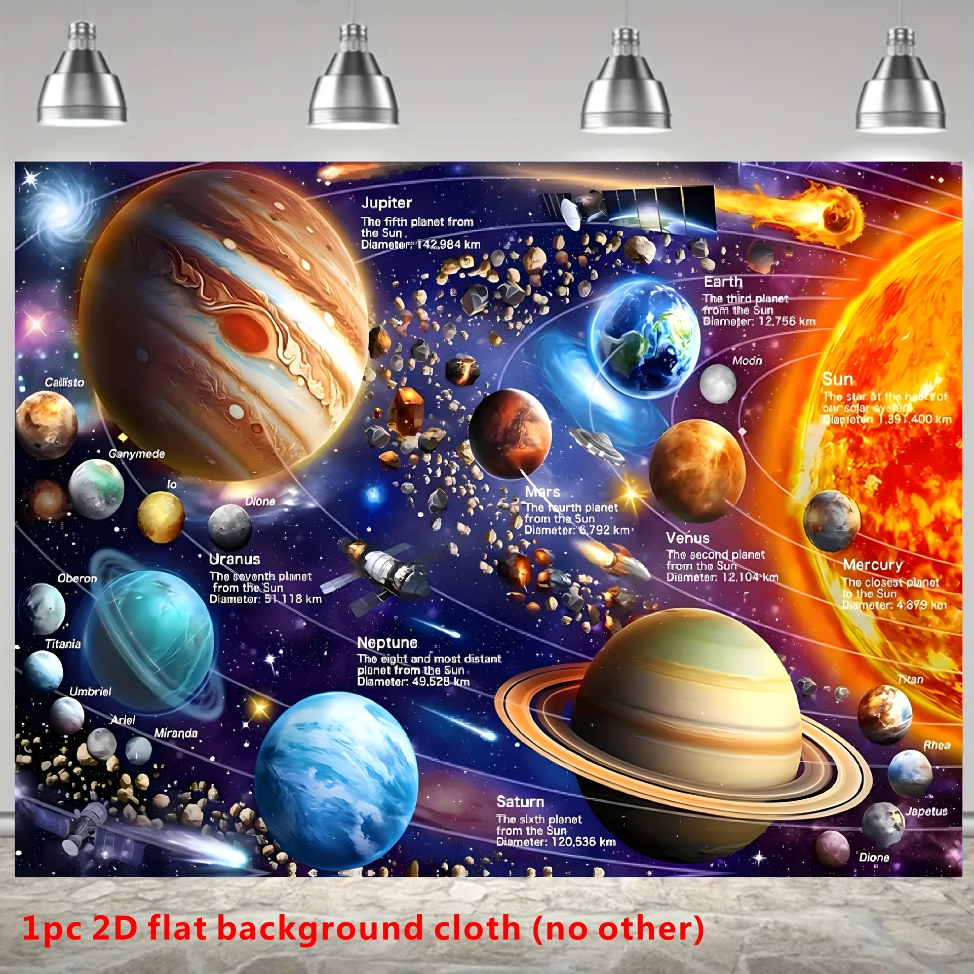 Solar System Tapestry Space Pl - Kids Education Banner avis et prix