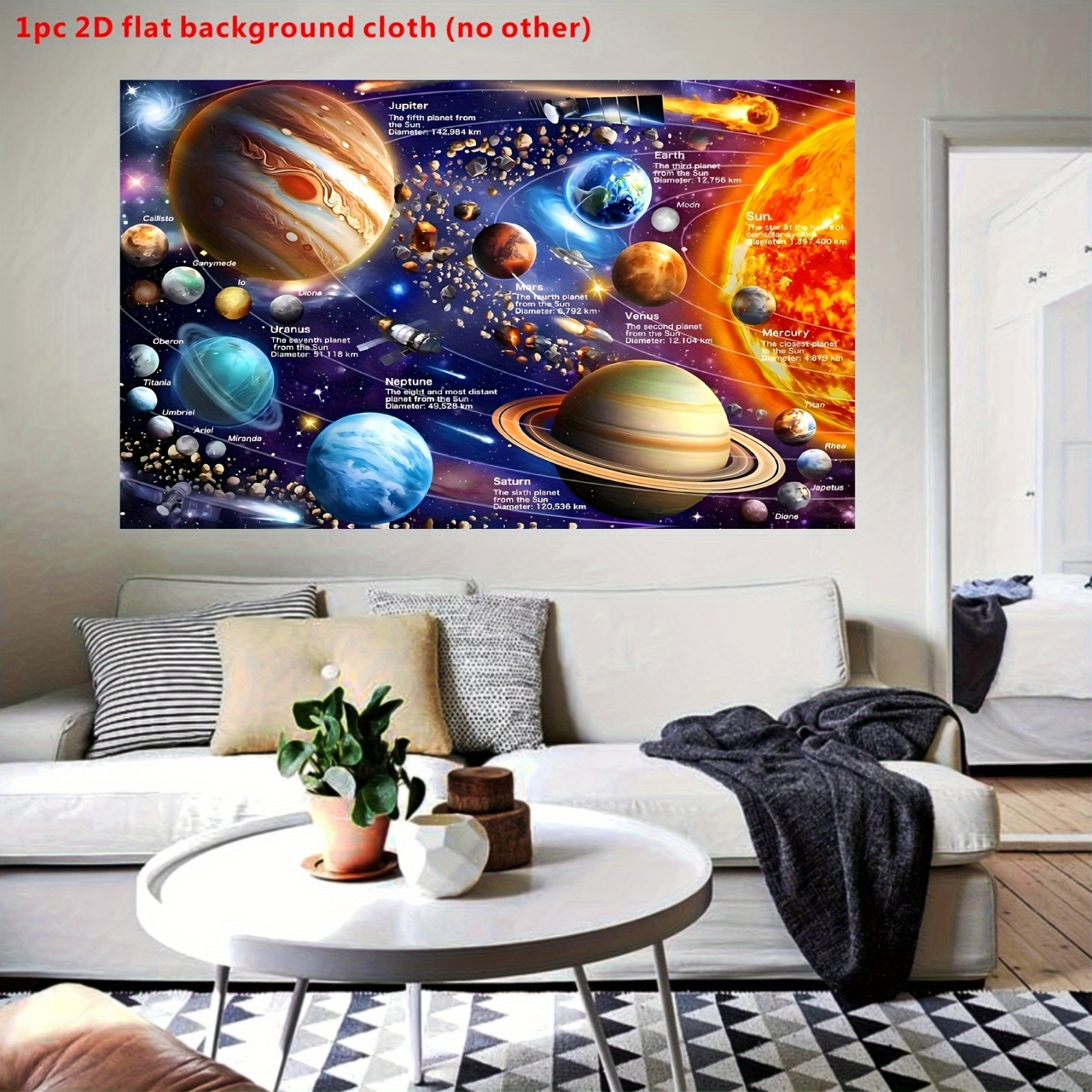 Solar System Tapestry Space Pl - Kids Education Banner avis et prix
