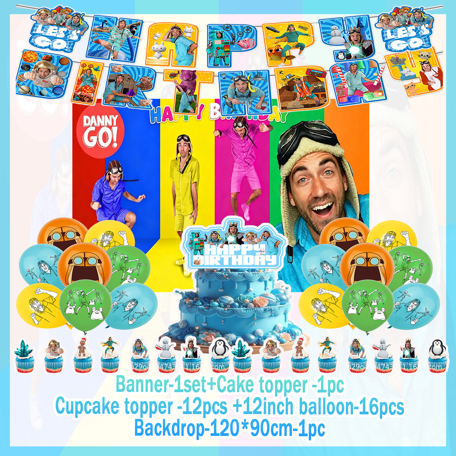 Dannys Go Theme Birthday Party - Kids Education Banner avis et prix